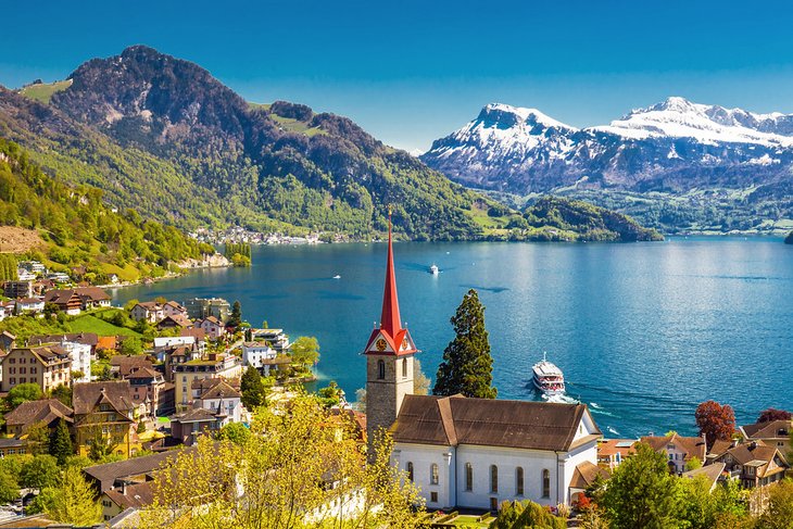 Weggis village on Lake Lucerne