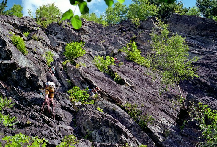Rock climbers at Rochers des Gaillands