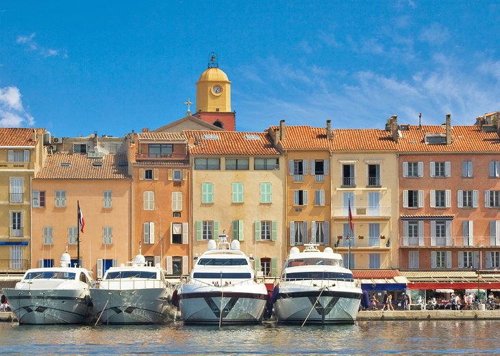 Yachts in Saint-Tropez's harbor