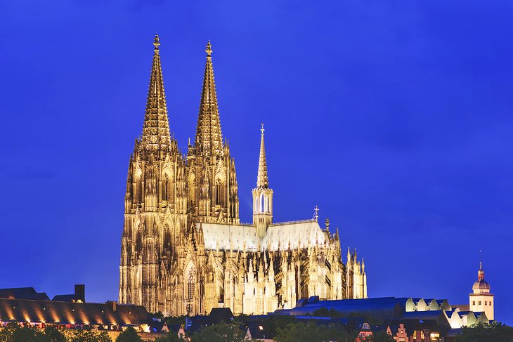 Cathédrale de Cologne la nuit