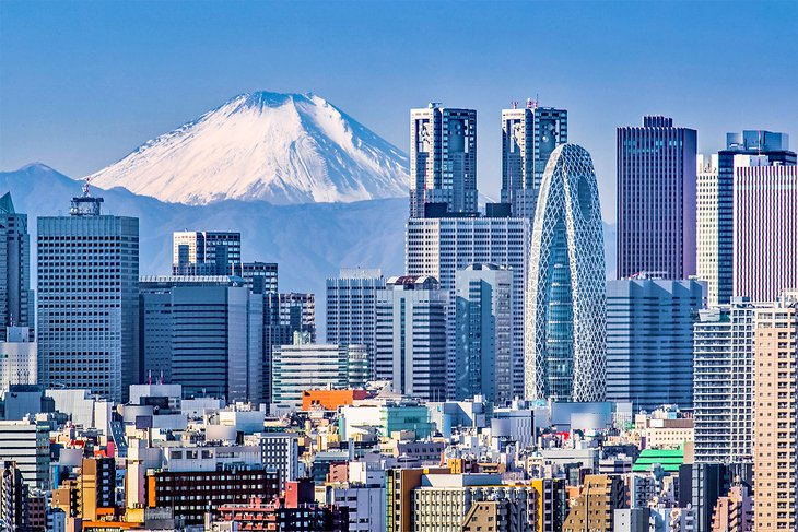 Tokyo skyline with Mt. Fuji in the distance