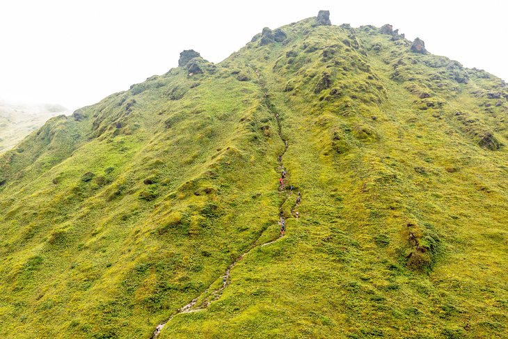 Hikers on Mount Pelée