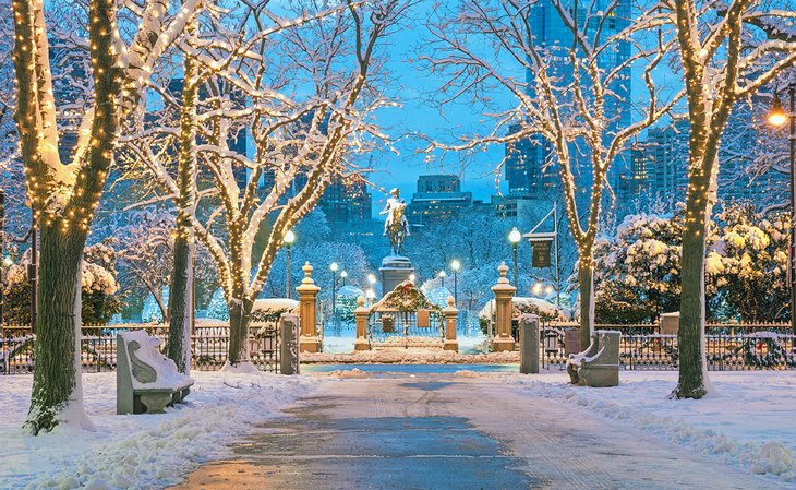 Boston Public Garden in the winter
