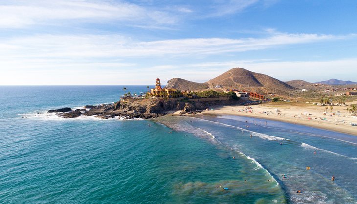 Aerial view of Cerritos beach in Todos Santos