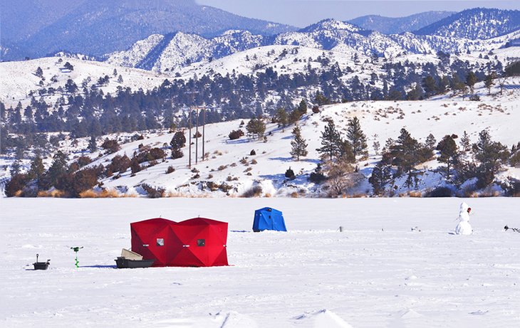 Ice fishing near Helena