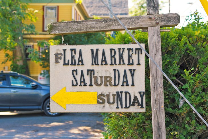 Flea market sign in Woodstock