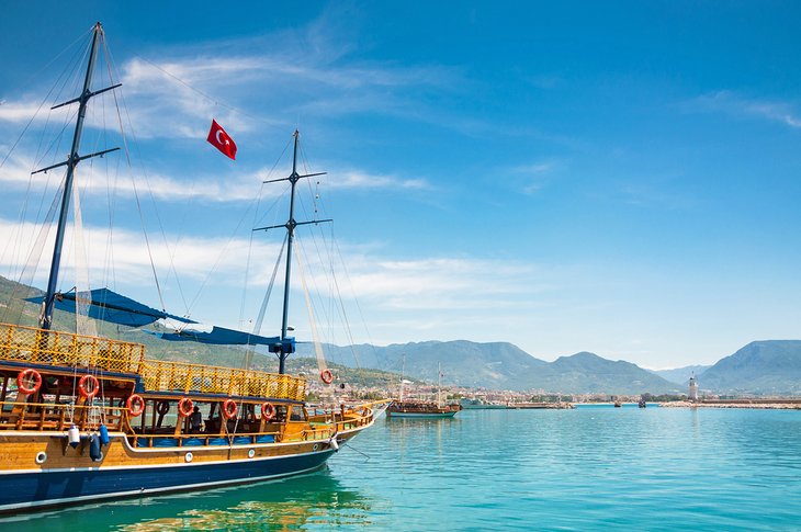 Tour boat in Alanya Harbor