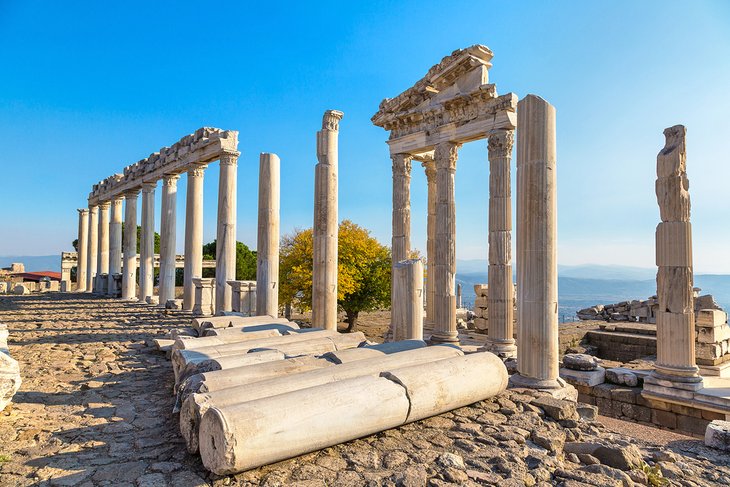 Temple of Trajan in the ancient city of Pergamon