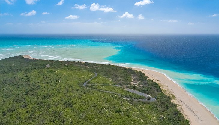 Aerial view of Sandy Point National Wildlife Refuge