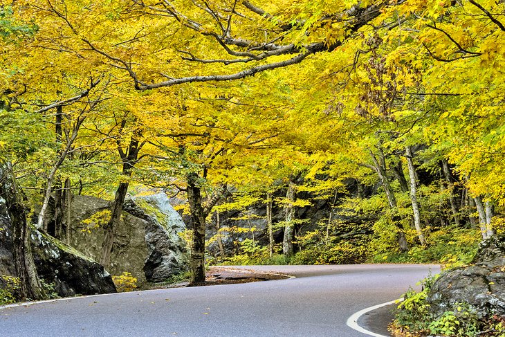Winding road in Smugglers Notch