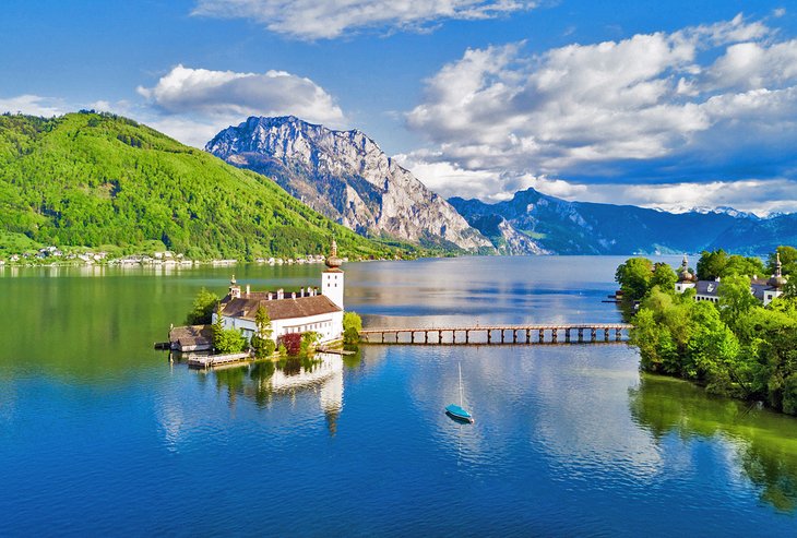 View of Traunsee and Schloss Ort