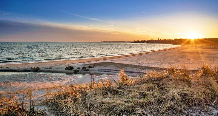 Harkness Memorial Park at sunset