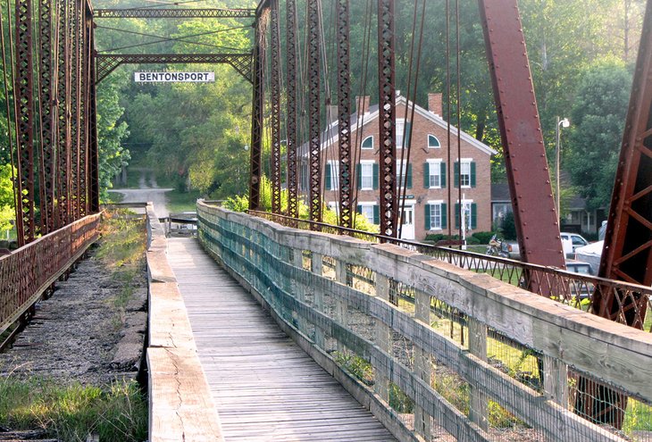 Converted pedestrian bridge spanning the Des Moines River