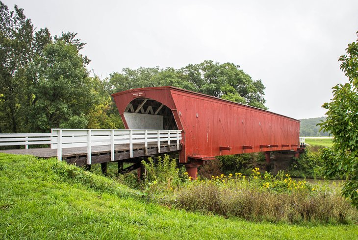 The historic Hogback Covered Bridge in Winterset