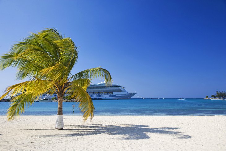 Cruise ship off Ocho Rios Bay Beach