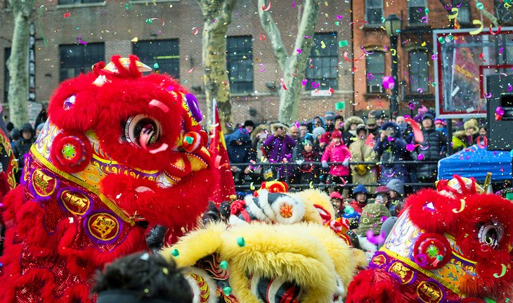 Célébrations du Nouvel An chinois dans le quartier chinois de Manhattan