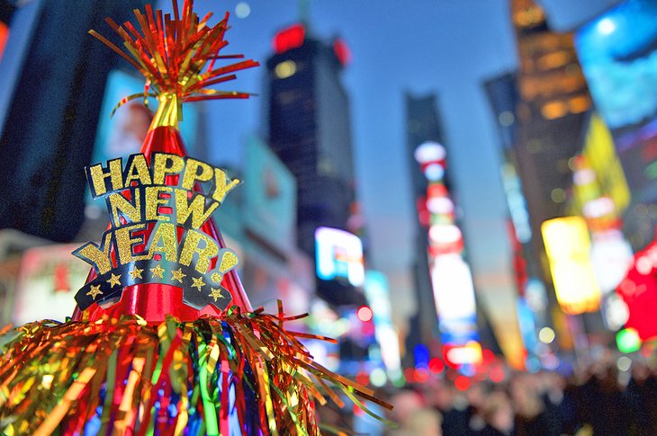 New Year's hat in Times Square