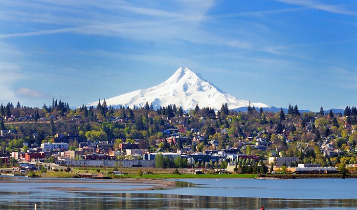 Hood River with Mount Hood in the background