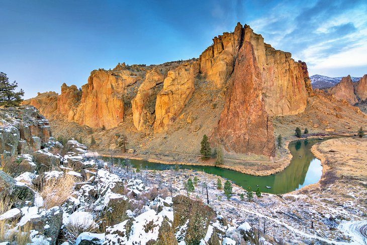 Smith Rock State Park in winter, near Bend
