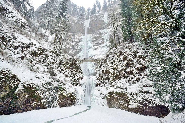 Multnomah Falls in Winter