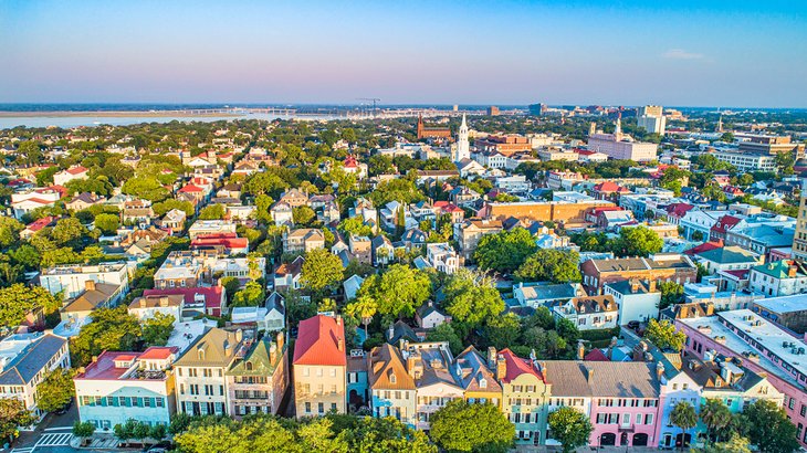 Vue aérienne de Charleston