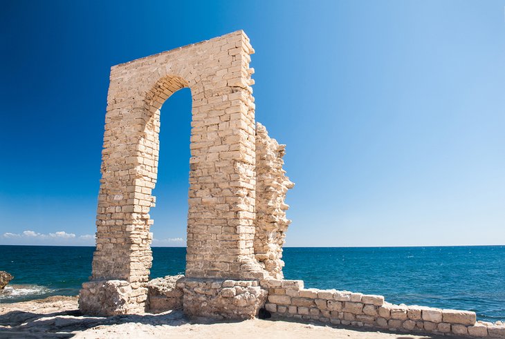 Ancient ruins in the old harbor area