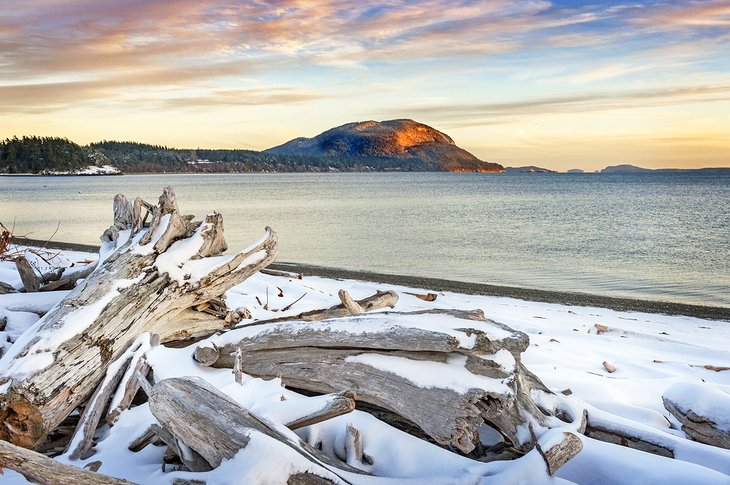 Fresh snow in the San Juan Islands