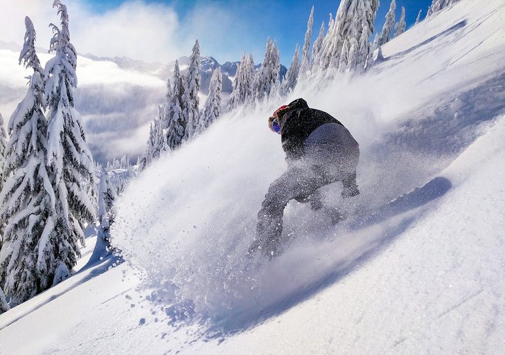 Snowboarder at Stevens Pass