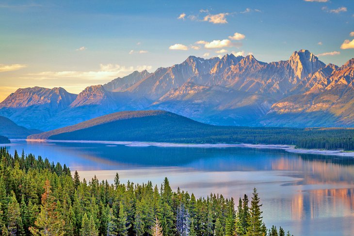 View of Lower Kananaskis Lake from above Interlakes Campground