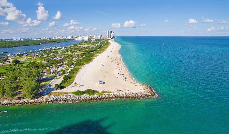 Aerial view of Haulover Beach Park