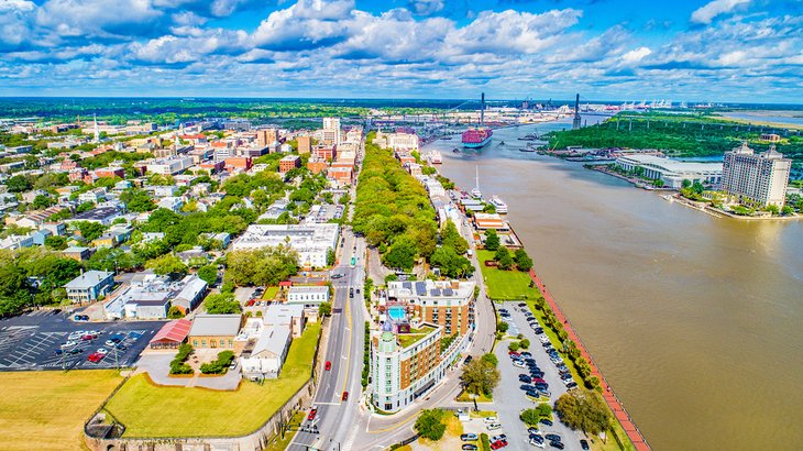 Aerial view of Savannah