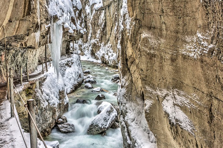 Partnach Gorge in winter