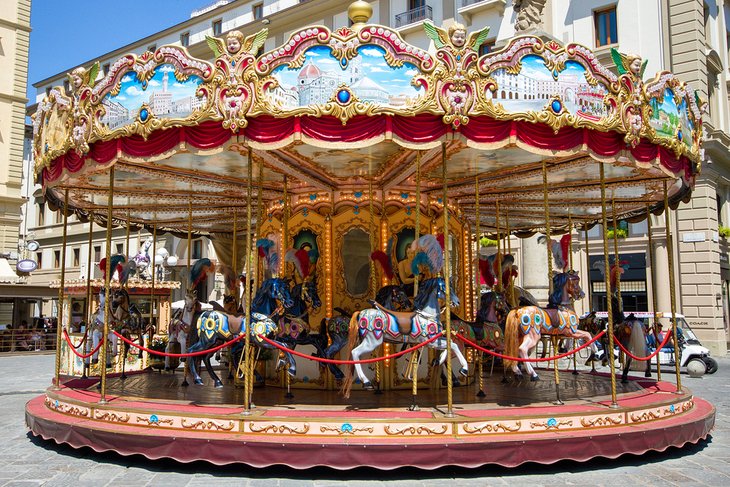 Piazza della Repubblica's antique carousel