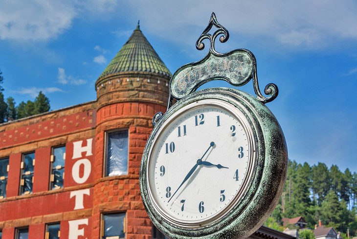 Historic clock in Deadwood