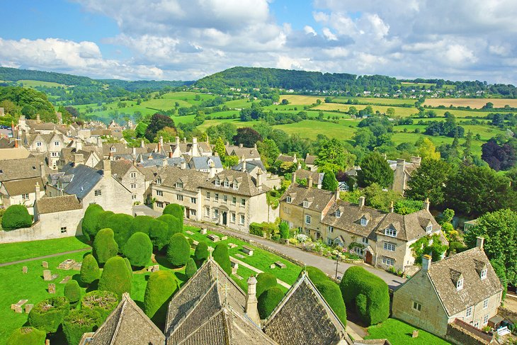 View over the charming village of Painswick