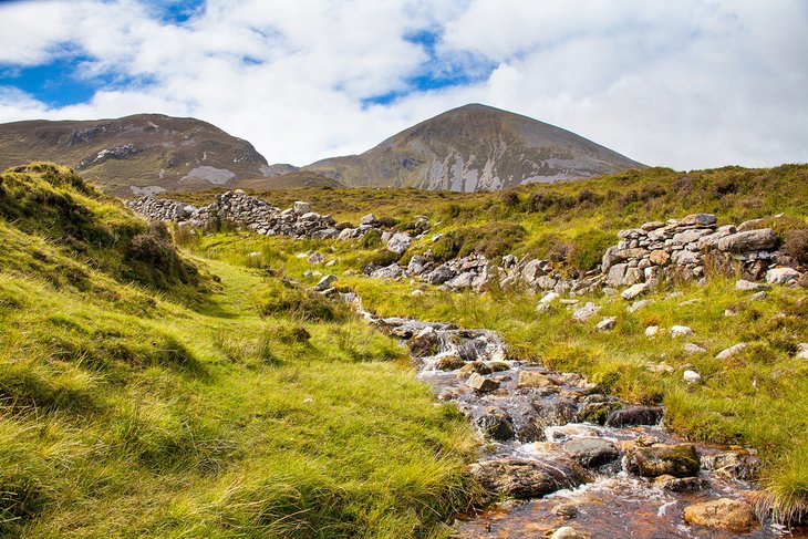 A stream flowing beneath Croagh Patrick