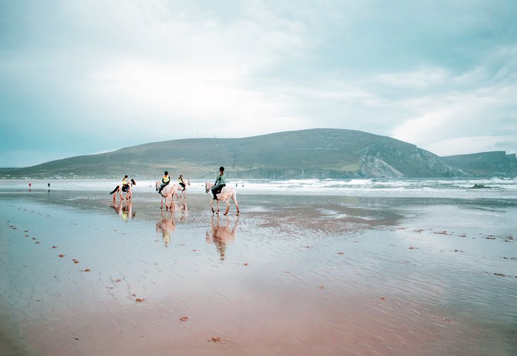 Horses on the beach near Westport