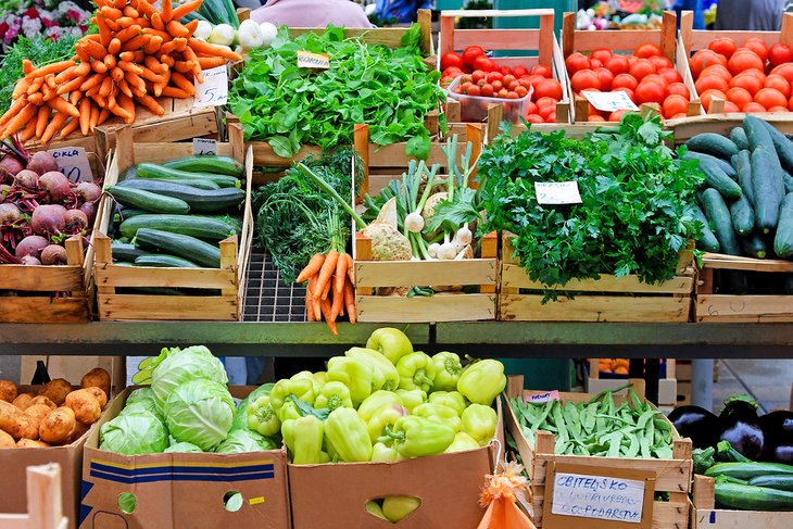 Fresh produce at the farmers market