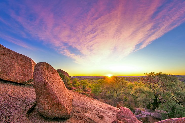 Sunrise at Enchanted Rock, Texas Hill Country