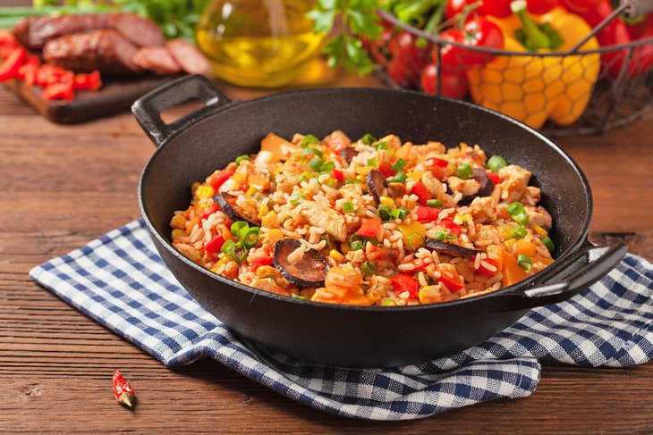 Freshly cooked jambalaya