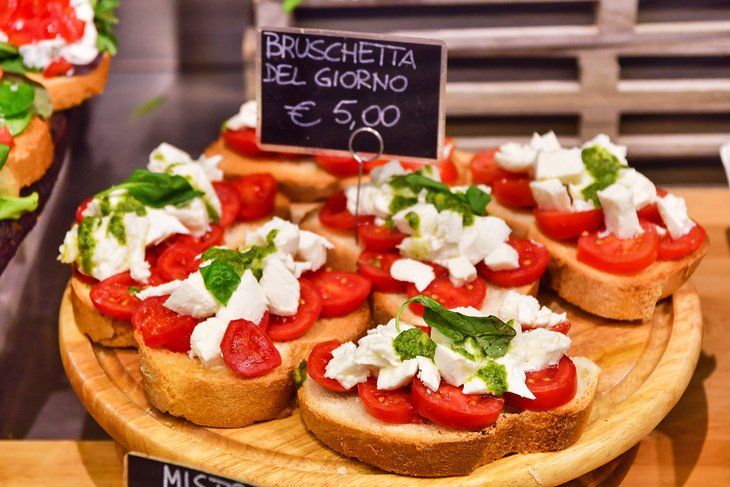 Fresh bruschetta for sale in Tuscany