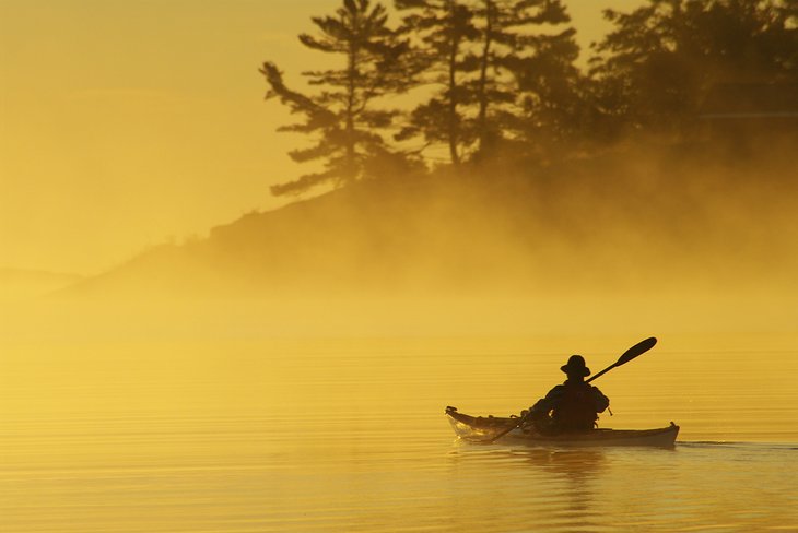 Kayaker in Killarney Channel