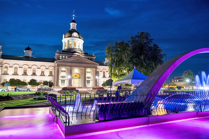 Kingston City Hall at night