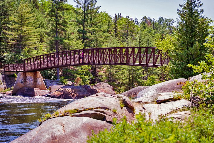 An iron bridge in Onaping falls