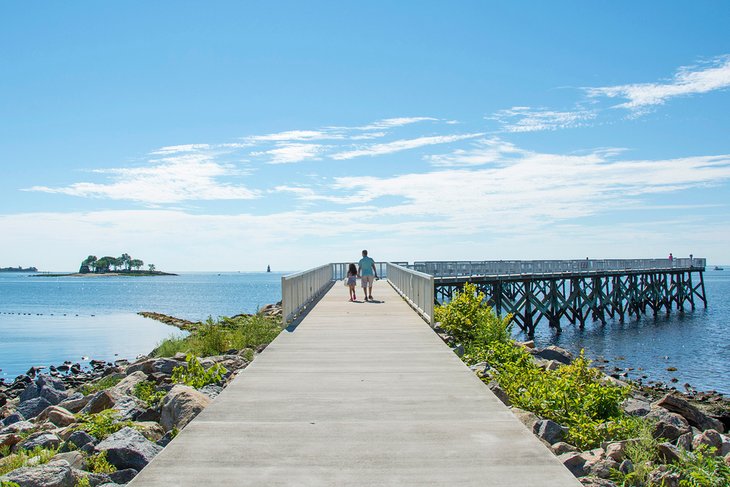 A beautiful view from the fishing pier at Norwalk's Calf Pasture Beach