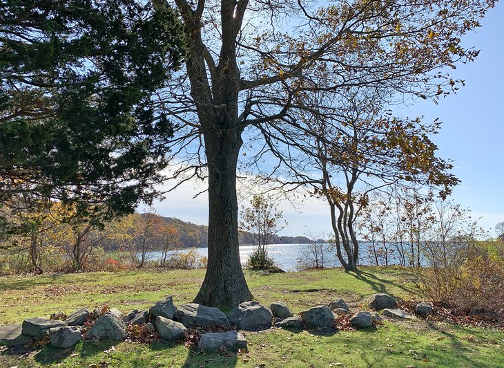A peaceful view at Bluff Point State Park during fall