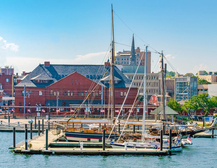 The Mystic Whaler docked in New London's Harbor