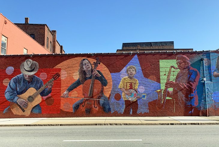 A musical mural brightens Eugene O'Neill Drive