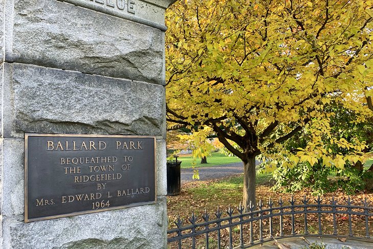 The entrance to Ballard Park is off Main Street, in the center of town