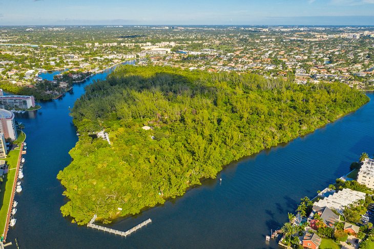 Aerial view of Deerfield Island Park